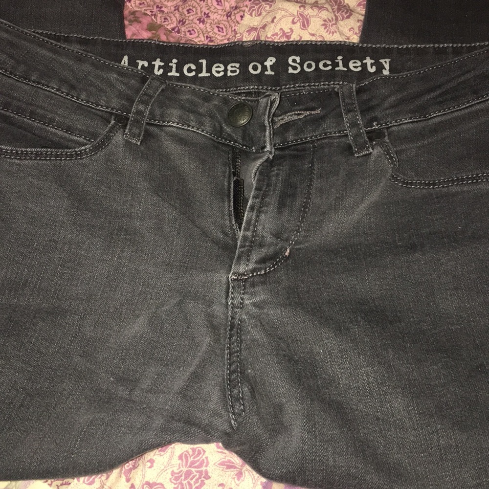 Articles of society ripped knee grey jeans